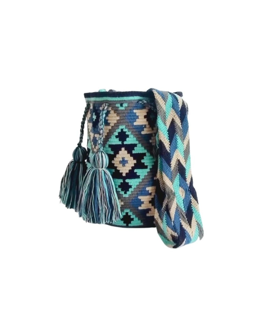 Mochila Wayuu Original - Diseño Azul