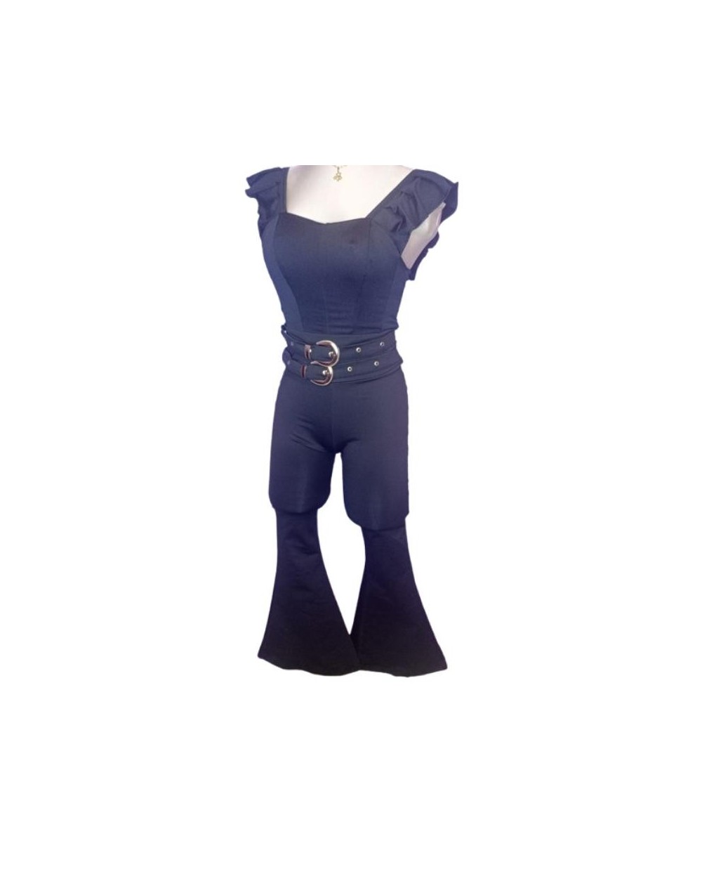 Pantalón Bota Campana con Hebillas