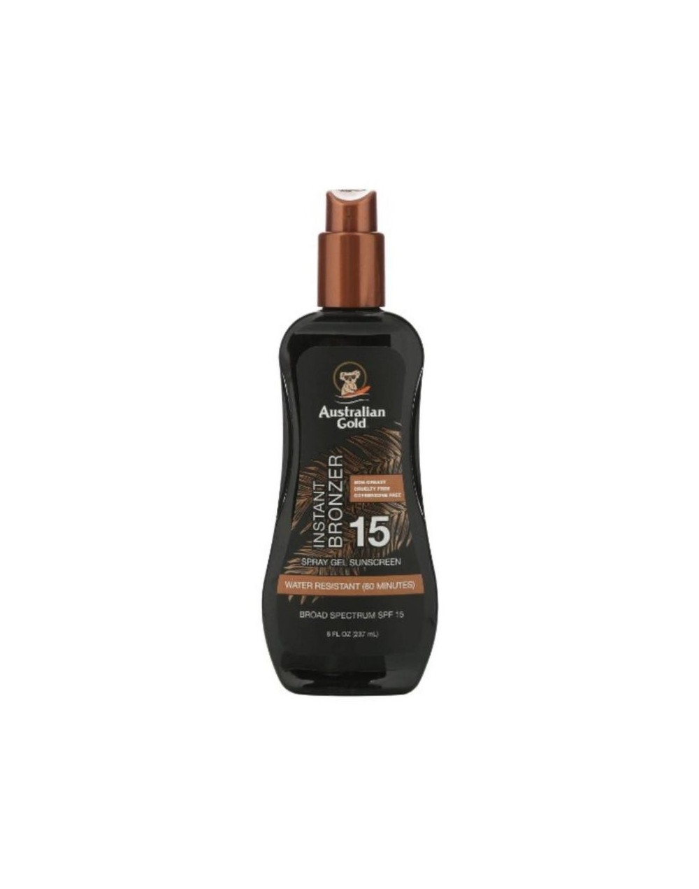 AUSTRALIAN GOLD INSTANT BRONZER 15 SPRAY GEL SUNSCREEN 237ML