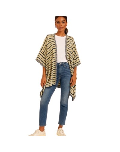 RUANA ABIERTA CON RAYAS