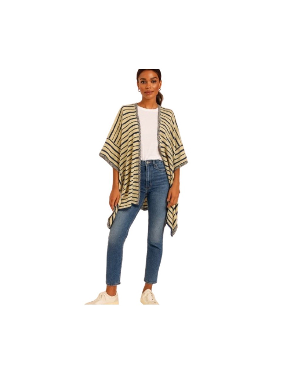 RUANA ABIERTA CON RAYAS