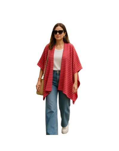 RUANA ABIERTA CON RAYAS