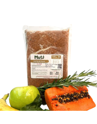 Festín de Pollo MUTT 1000g – Comida Natural Cocida para Perros | ¡Sano y delicioso!