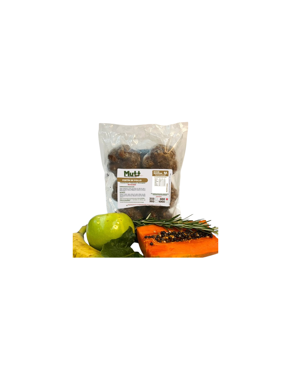 Mutt Huellitas Festín de Pollo 400g – Alimento Natural Perros Pequeños