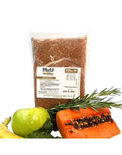Mutt Canittas Festín de Pollo 250g – Comida Natural para Perros Senior