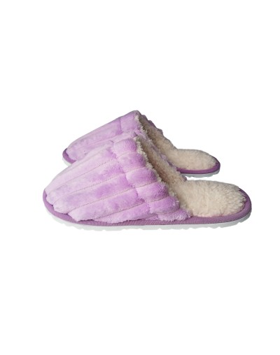 Pantufla dama algodón felpado ovejero Lila