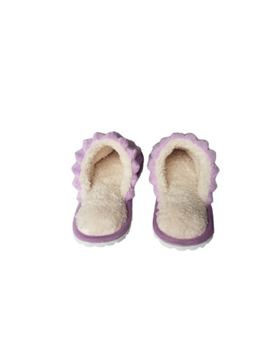 Pantufla dama algodón felpado ovejero Lila