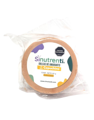 Oblea de amaranto sabor capuchino