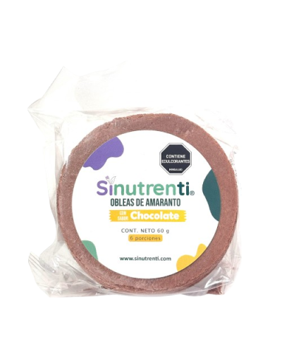 Oblea de amaranto sabor chocolate