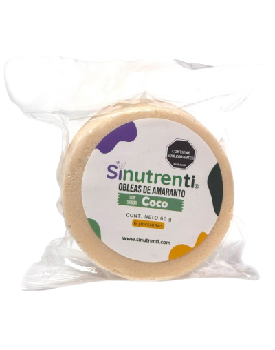 Oblea de amaranto sabor coco