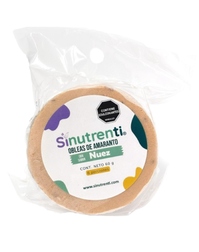 Oblea de amaranto sabor nuez