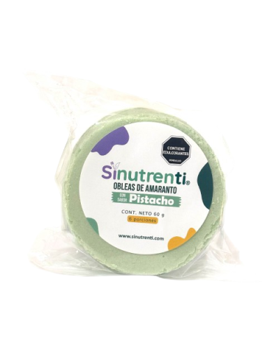 Oblea de amaranto sabor pistacho