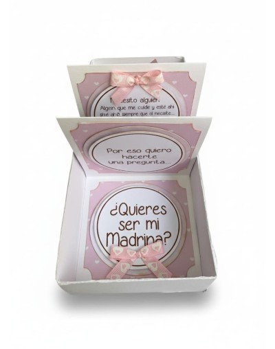 Caja Sorpresa de Mensajes – “¿Quieres ser mi Madrina/Padrino?”