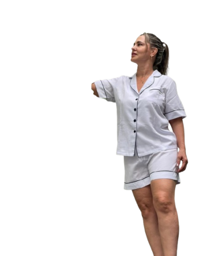 Pijama pique Blanco