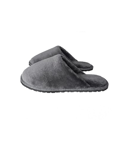 Pantufla caballero algodón felpado Gris