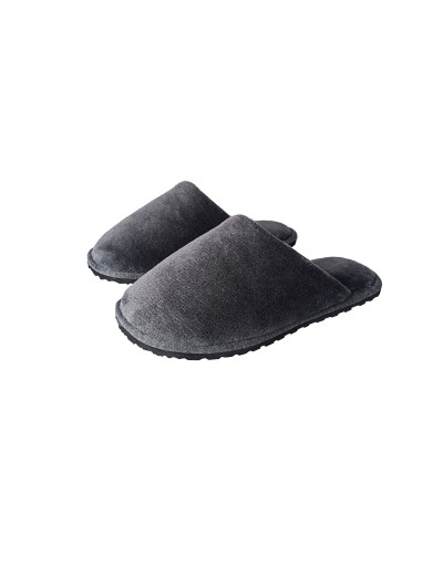 Pantufla caballero algodón felpado Gris