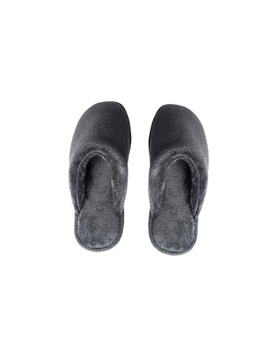 Pantufla caballero algodón felpado Gris