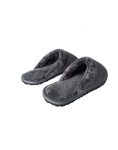 Pantufla caballero algodón felpado Gris