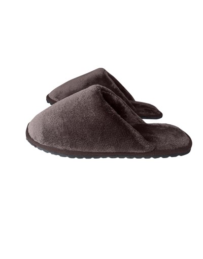 Pantufla caballero algodón felpado Café