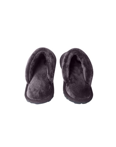Pantufla caballero algodón felpado Café