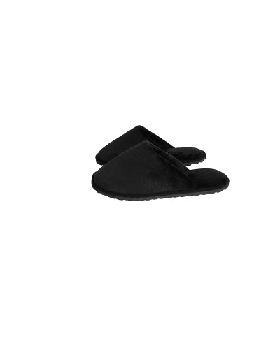 Pantufla caballero algodón felpado Negro