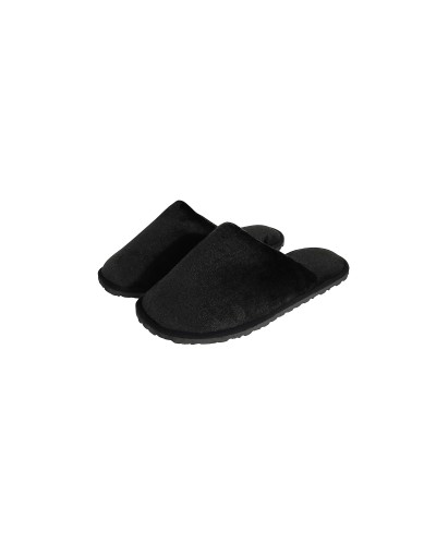 Pantufla caballero algodón felpado Negro