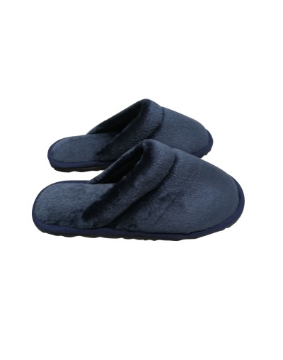 Pantufla caballero algodón felpado Azul Oscuro
