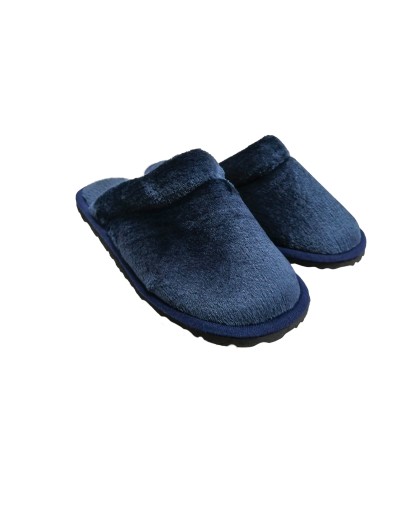 Pantufla caballero algodón felpado Azul Oscuro