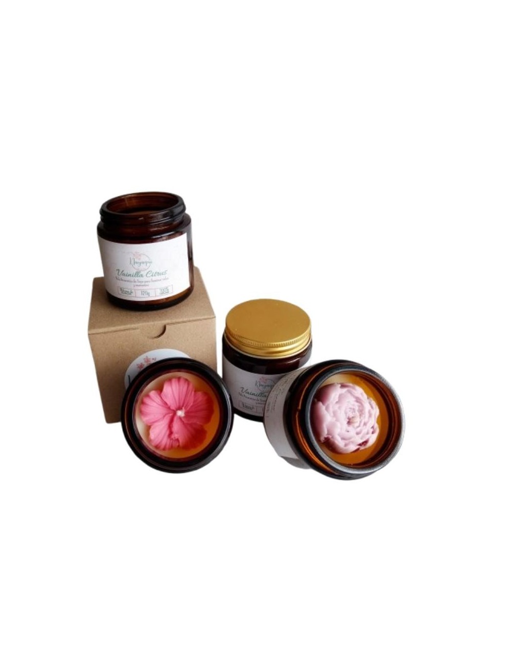 Velas aromaticas de cera de soya y palma  120 ml Nayaqui