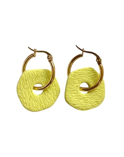 Aretes MI DOLÇA - Dije verde texturizado