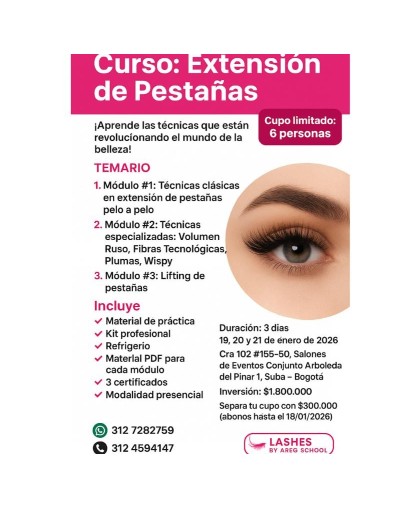 CAPACITACION EXTENSION DE PESTAÑAS