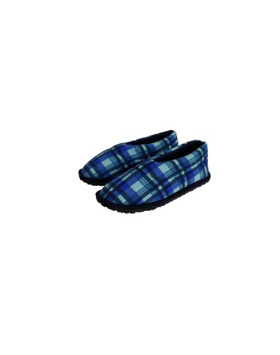 Pantufla caballero tipo zapato Escoces Azul
