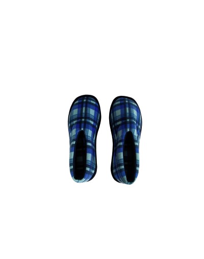 Pantufla caballero tipo zapato Escoces Azul