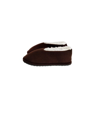 Pantufla caballero tipo zapato Café