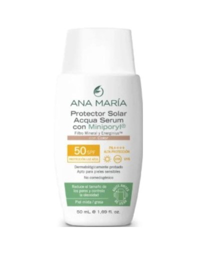 ANA MARIA PROTECTOR SOLAR ACQUA SERUM CON MINIPORYL CON COLOR 50ML