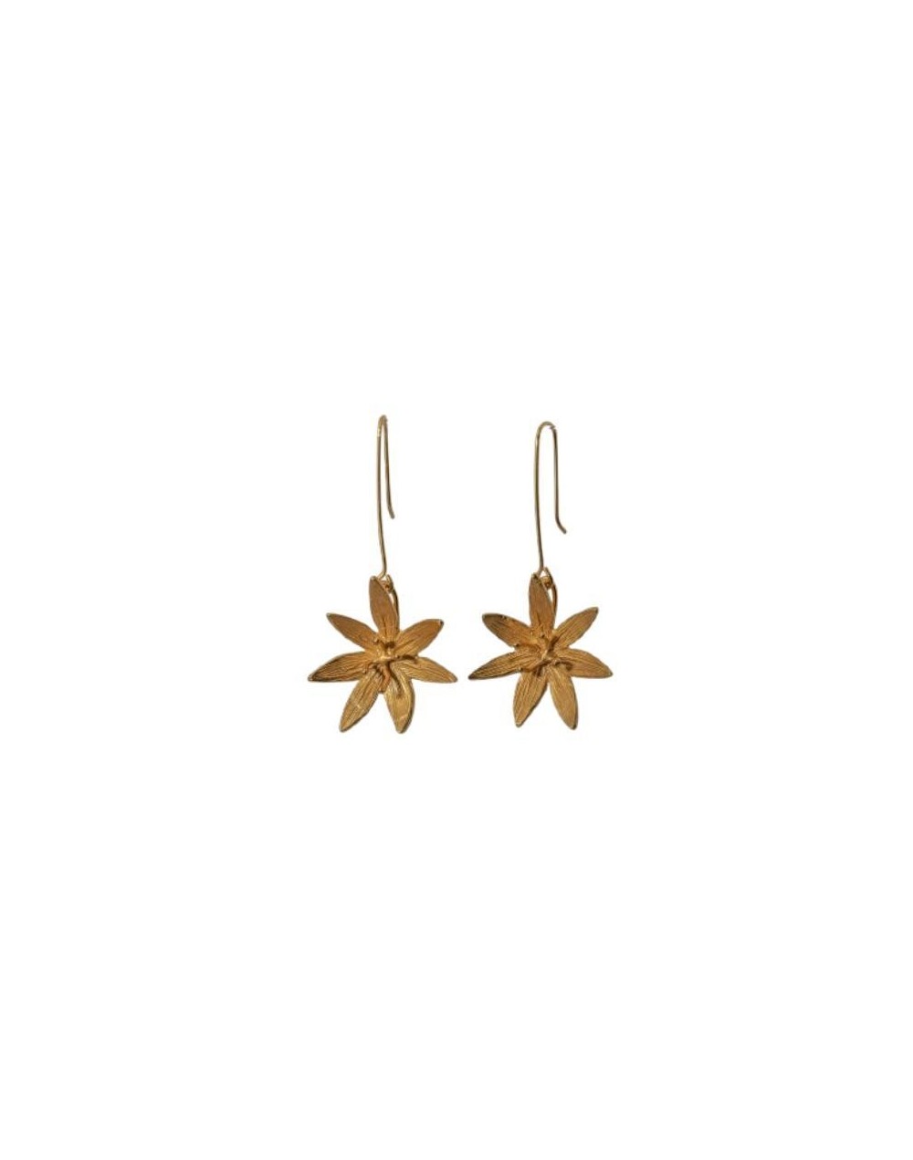 Aretes largos en aloi con enchape en oro de 24K. Tissu Design