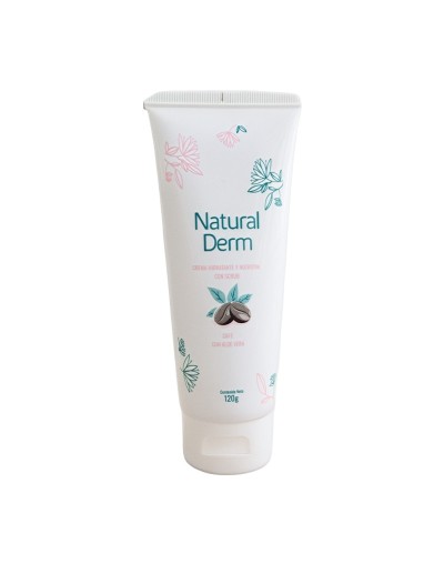 Crema humectante e hidratante con Scrub – Café con Aloe Vera + Vitamina E 120g | Natural Derm