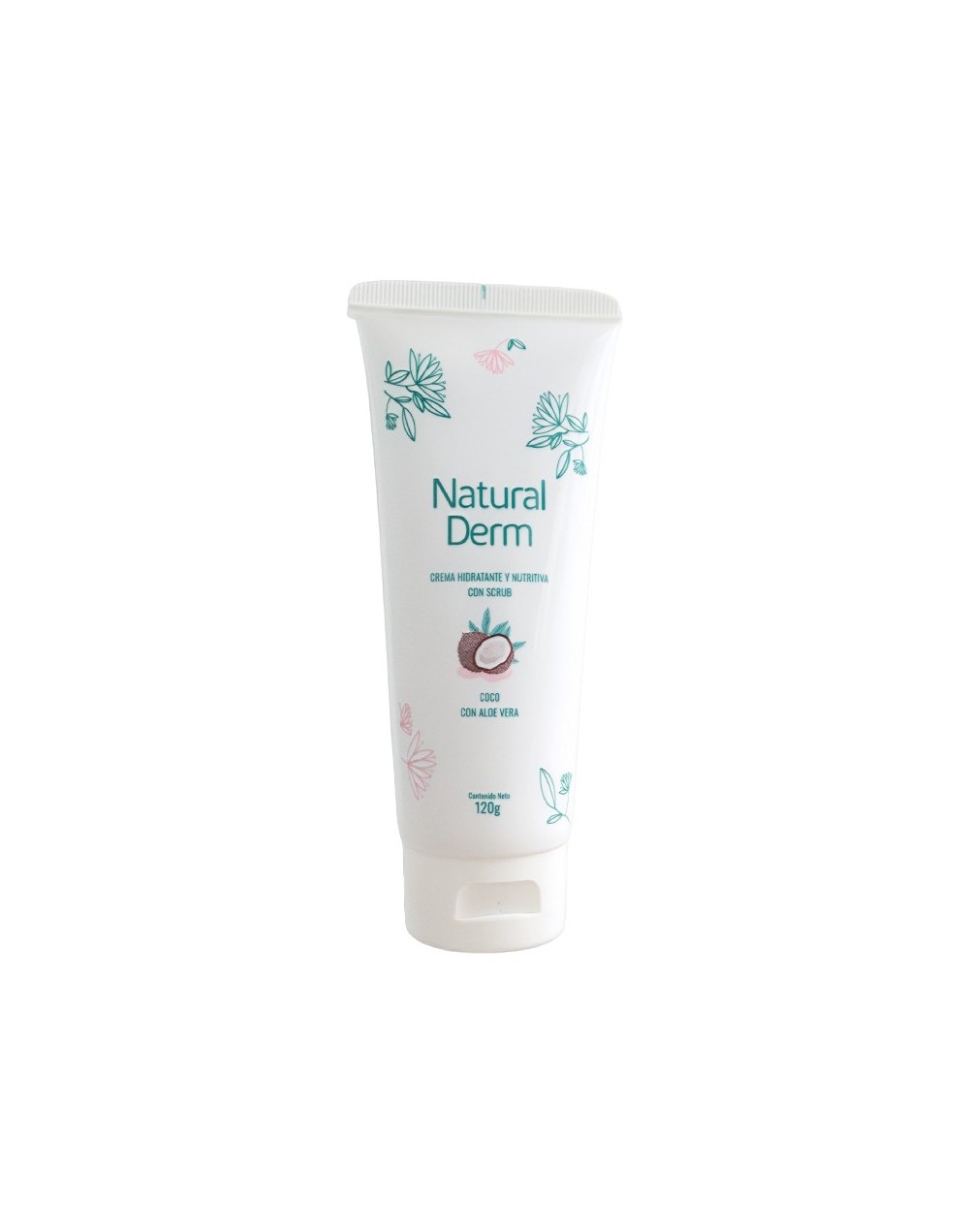 Crema humectante e hidratante con Scrub – Coco con Aloe Vera + Vitamina E 120g | Natural Derm