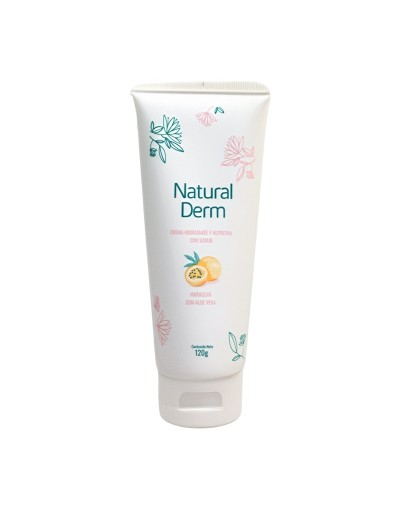 Crema humectante e hidratante con Scrub – Maracuyá con Aloe Vera + Vitamina E 120g | Natural Derm