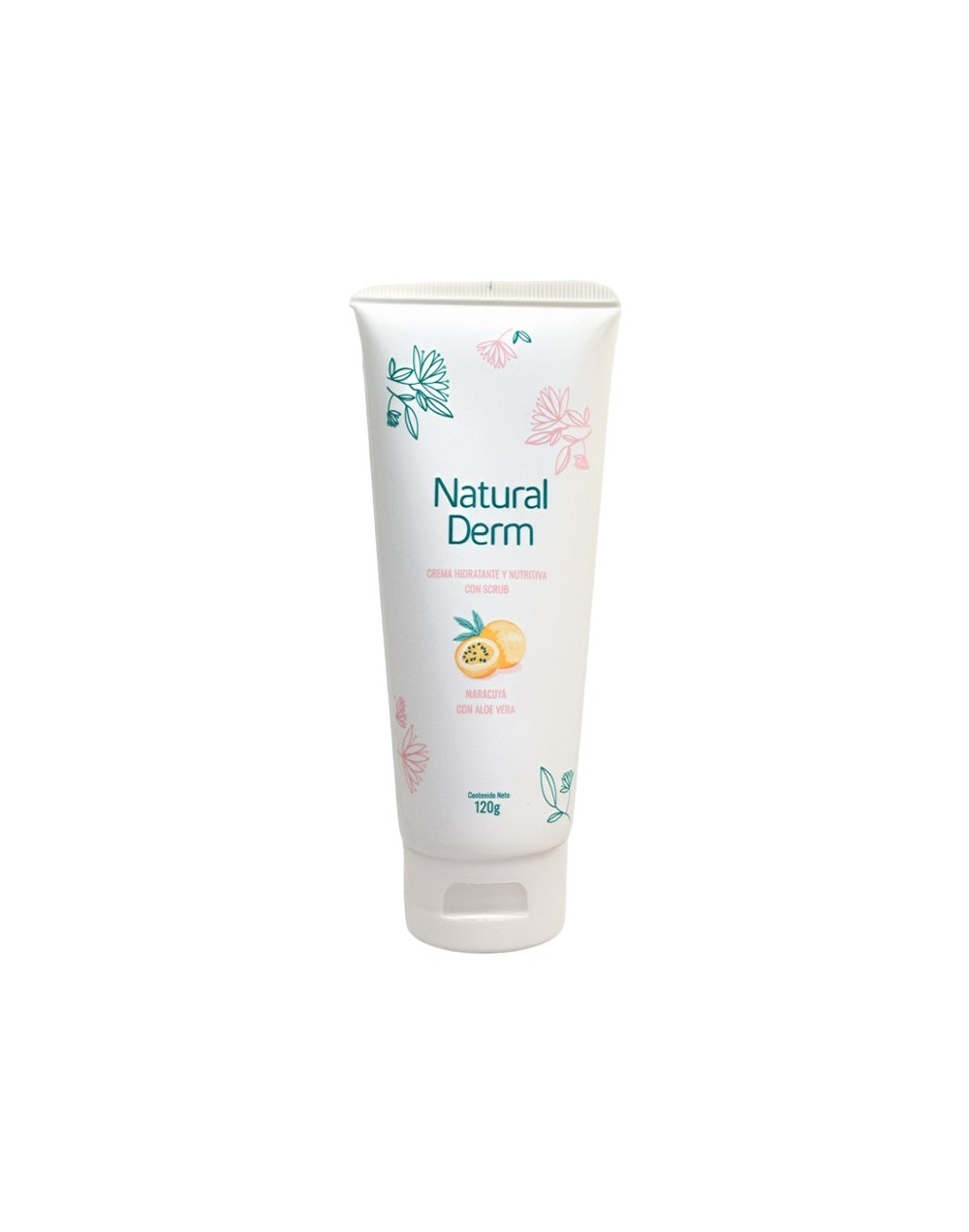Crema humectante e hidratante con Scrub – Maracuyá con Aloe Vera + Vitamina E 120g | Natural Derm