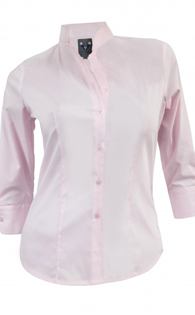 Blusa camisa rosa manga 34 silueta entallada