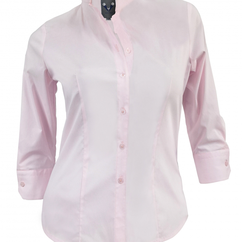 Blusa camisa rosa manga 34 silueta entallada