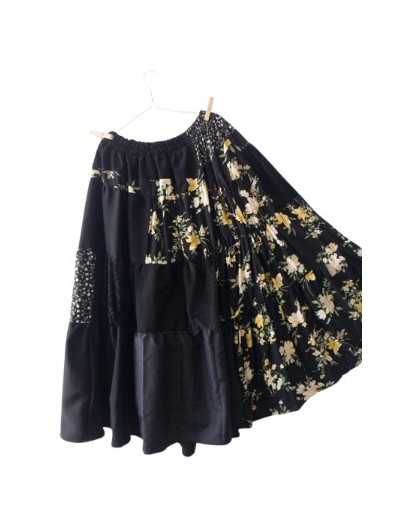 FALDA PATCHWORK - CHEESCAKE TEXIL - CARBON ACTIVADO Y FLORES COMESTIBLES