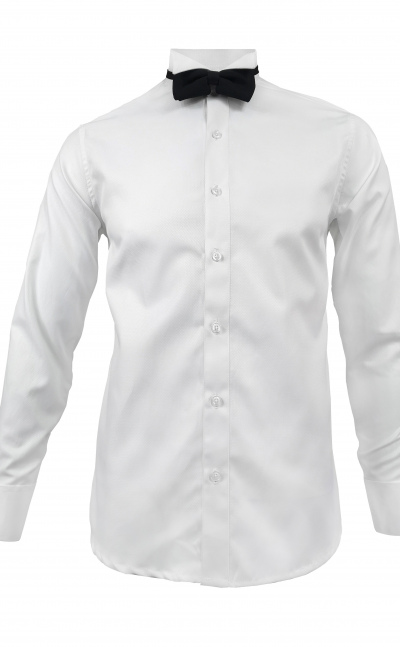 Camisa ocasión blanca para smoking con puños redondeados