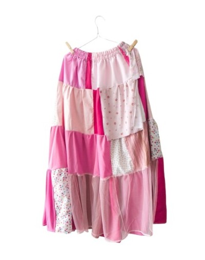 Falda patchwork tonos rosas 