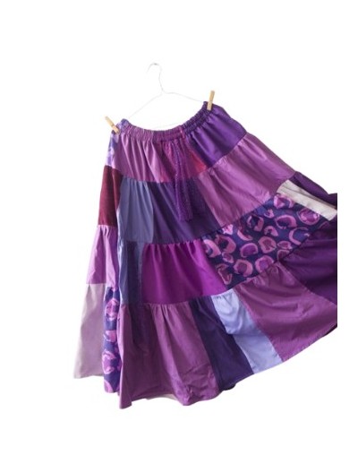 Falda patchwork tonos morados 