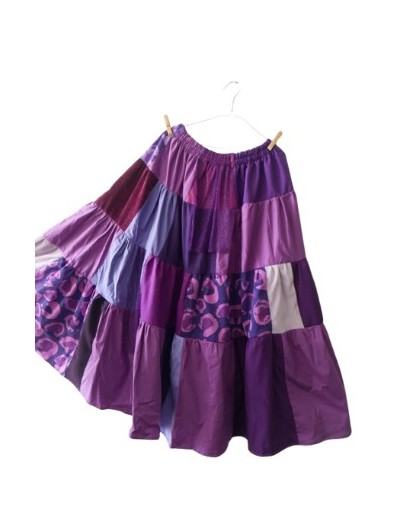 Falda patchwork tonos morados 