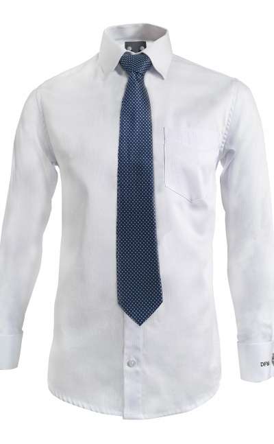 Camisa formal blanca slim puño para mancornas iniciales bordadas