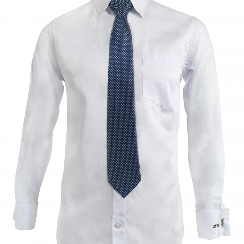 Camisa formal blanca slim puño para mancornas iniciales bordadas