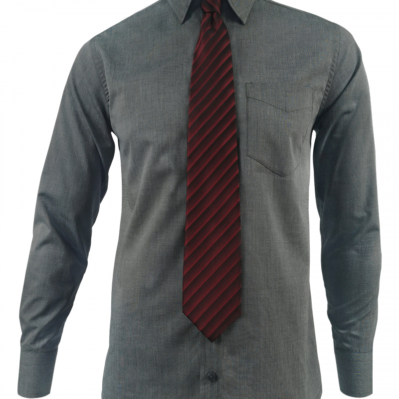 Camisa forma gris slim algodón textura manga larga